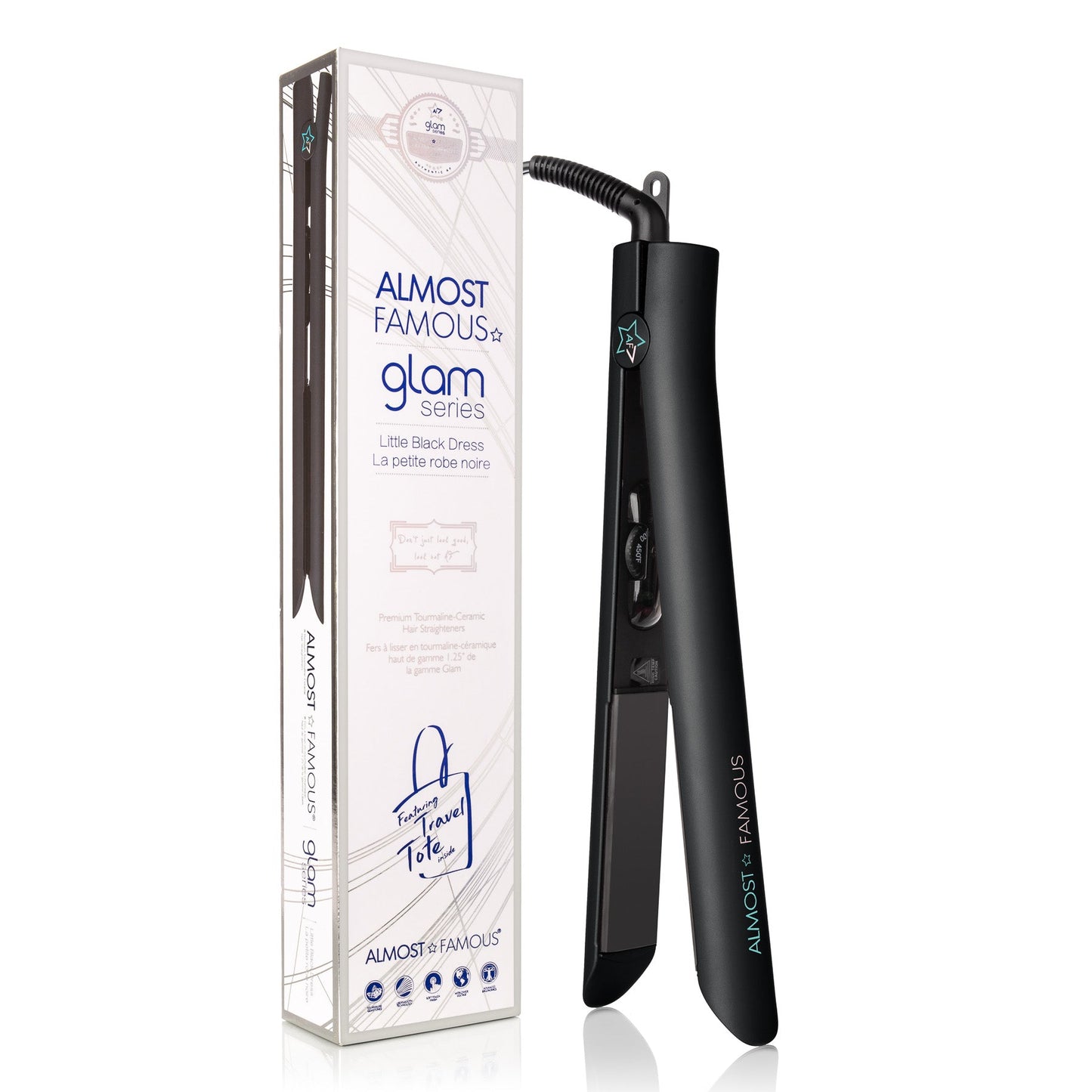 Glam Series 1.25" Gem Tourmaline Flat Iron with Travel Bag-5