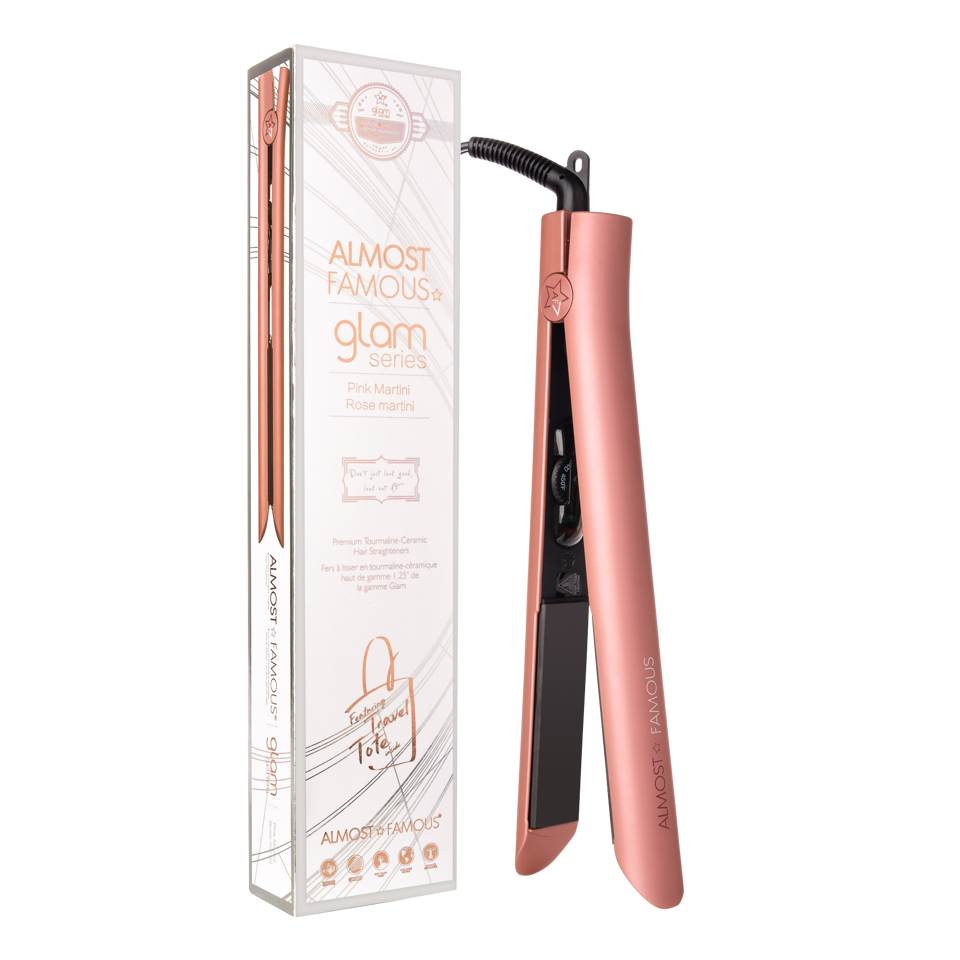 Glam Series 1.25" Gem Tourmaline Flat Iron with Travel Bag-6