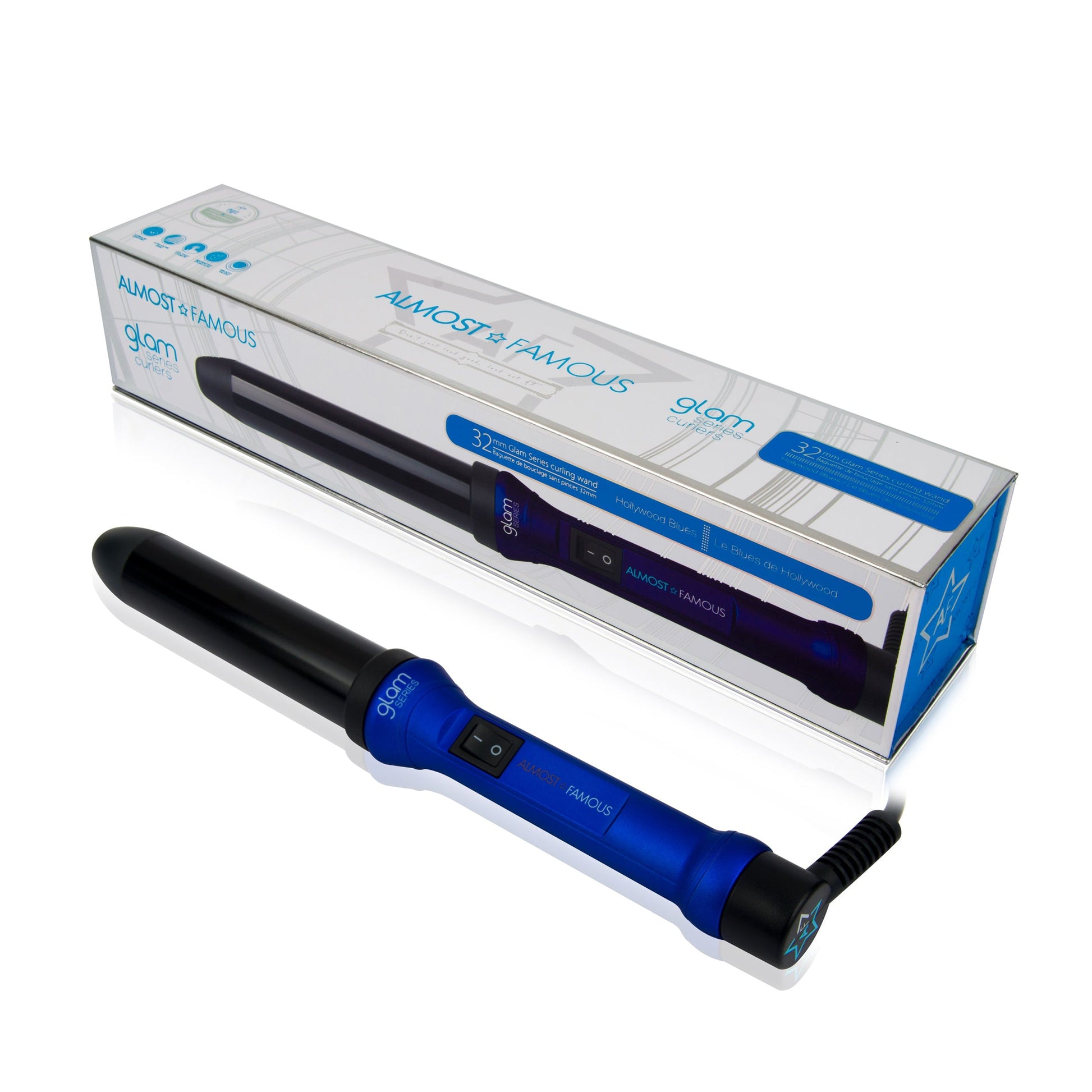 Glam Series 32mm Curling Wand with Gem Infused Barrel - Hollywood Blues-2