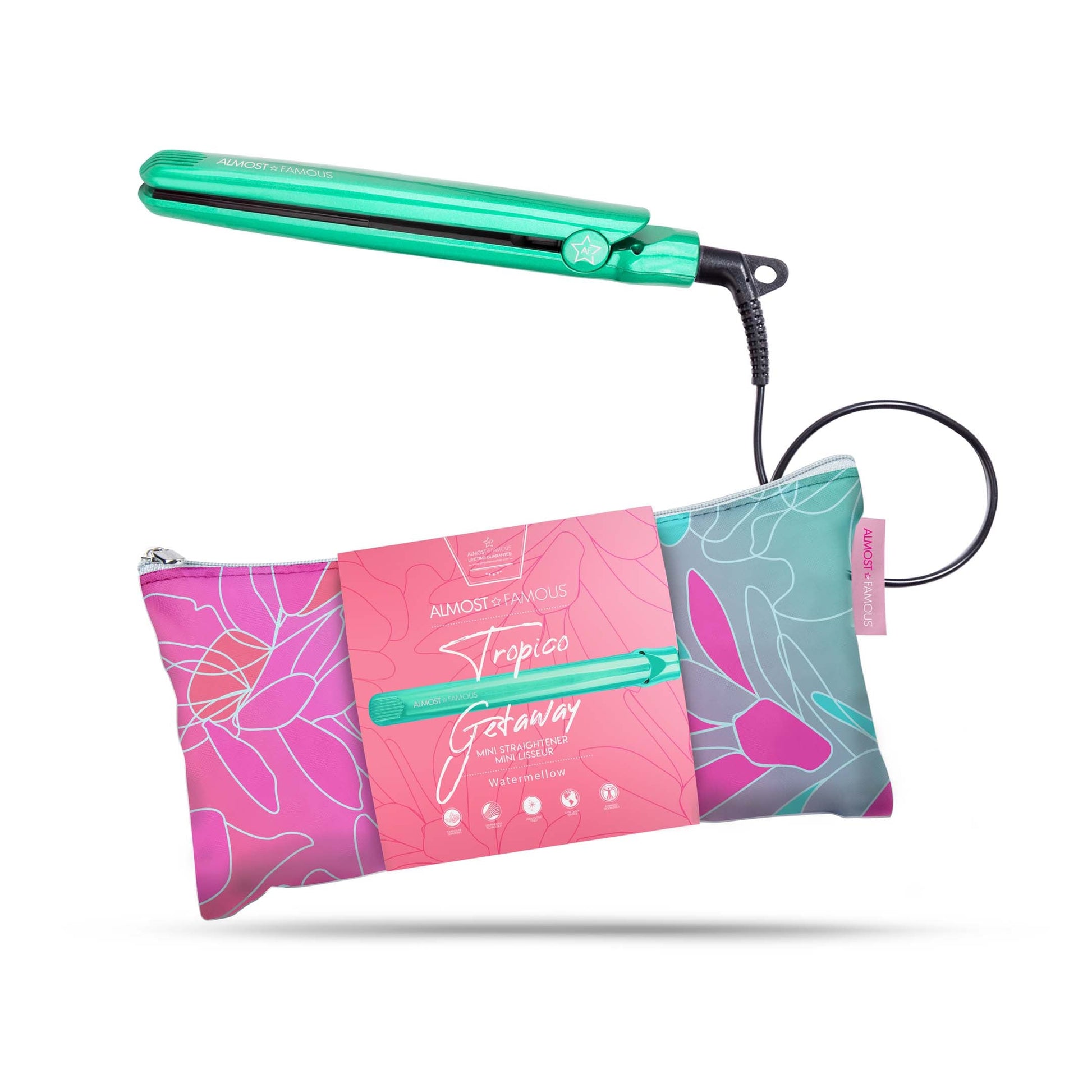 Tropico Getaway 0.5" Flat Iron with Travel Bag + "Spotlight" LED Selfie Light-2