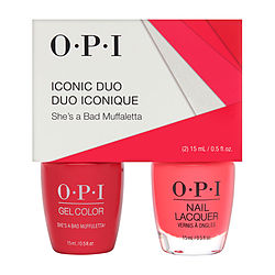 Opi Gel Color Soak-off Gel Lacquer + Nail Lacquer - She's A Bad Muffaletta --2pcs By Opi