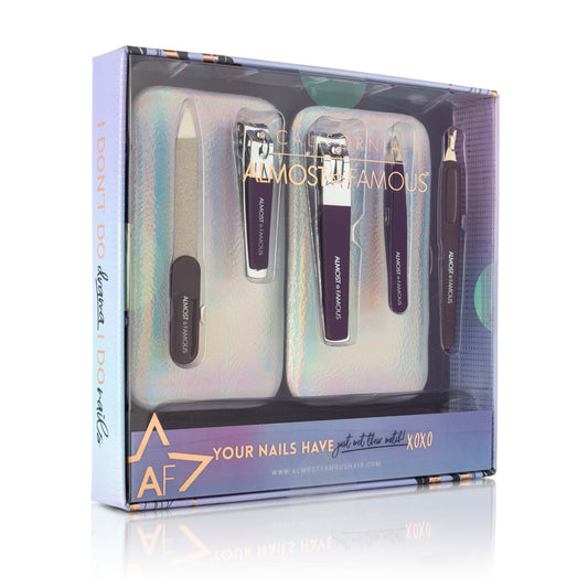 5pc Manicure Kit w/ Holographic Travel Case-0