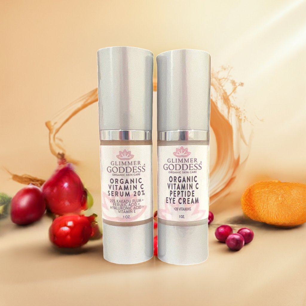 Let's Get Glowing! Organic Vitamin C Serum + Vitamin C Eye Cream-4