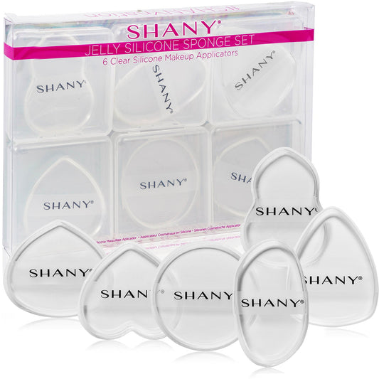 SHANY Stay Jelly Silicone Sponge Set - Clear & Non-Absorbent Makeup Blending Sponges for Flawless Application with Foundation - Assorted Sizes and Shapes - Pack of 6 - SHOP  - APPLICATORS - ITEM# SH-BLENDER-03