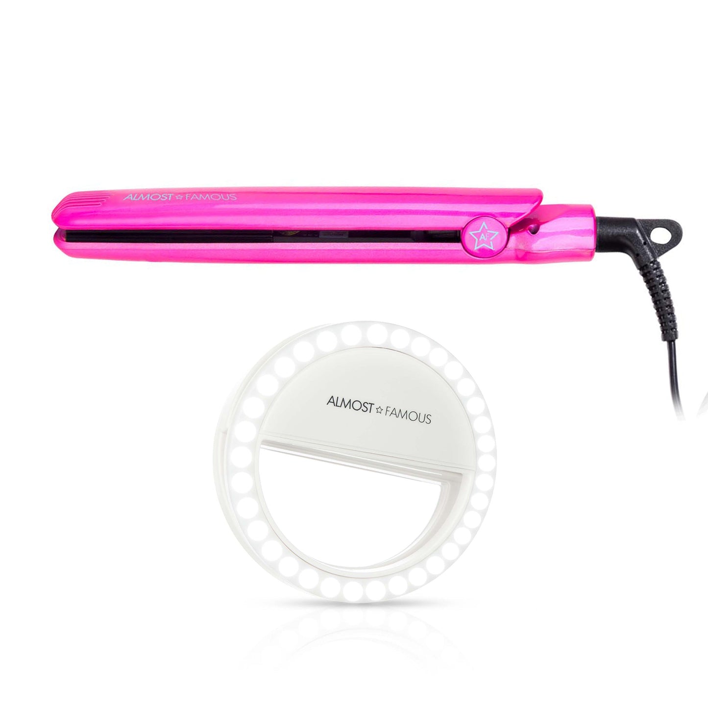 Tropico Getaway 0.5" Flat Iron with Travel Bag + "Spotlight" LED Selfie Light-1